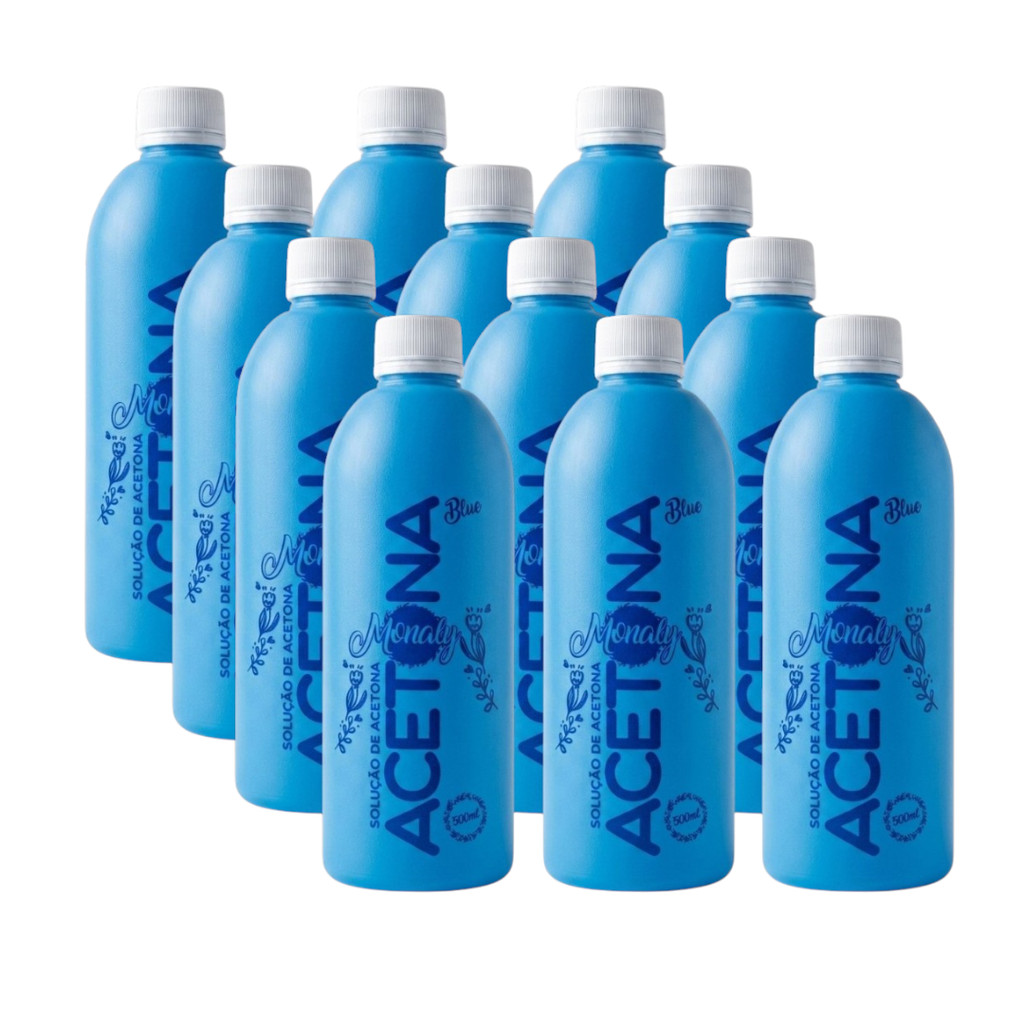 KIT Removedor de Esmalte À Base de Acetona 500ml Monaly (12 unidades)