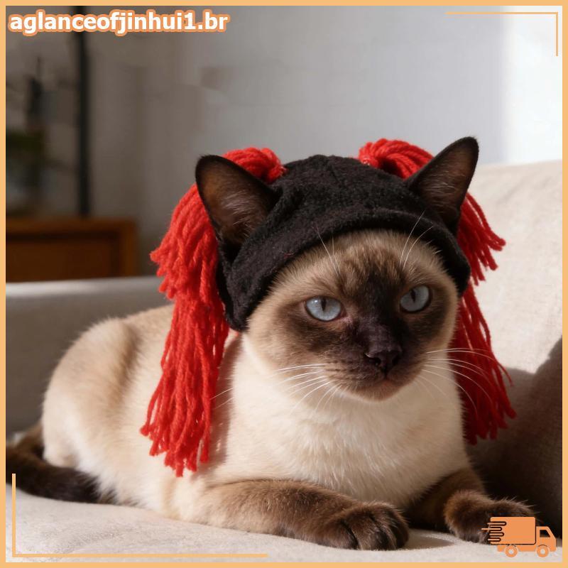 [AGBR] Divertido Cão De Estimação Gato Vazamento Orelha Fio Boné Ro Rolo Engraçado Decoração Para Animais Arnês Suprimen