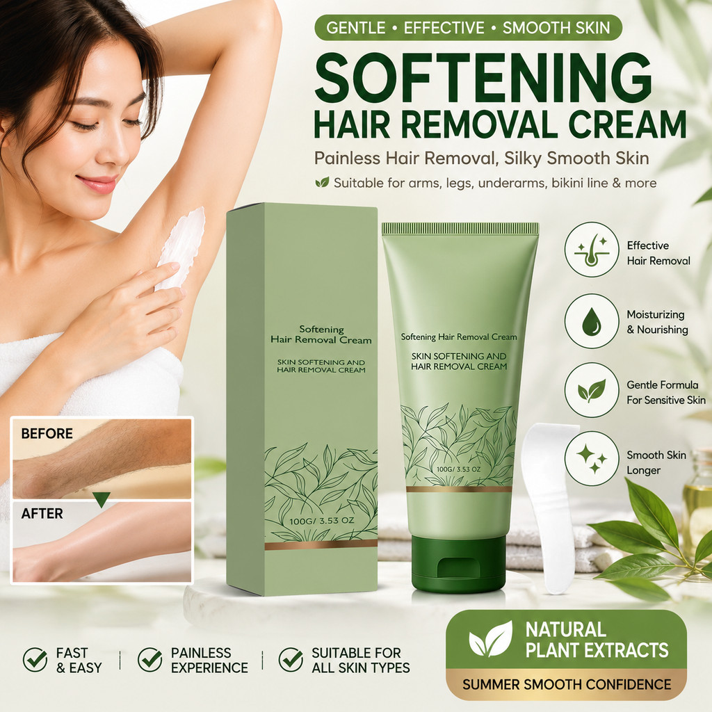 100g Creme Suavizante De Remoção De Pelos + Raspador Suave Suavização Da Pele Hidratante Removedor Corporais Para Uso Di