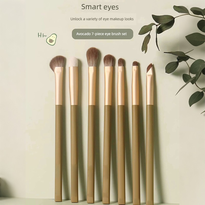 kit pincel maquiagem kit pincel maquiagem profissional Abacate 7 pincéis cosméticos, adequados para a pele, macios, sem