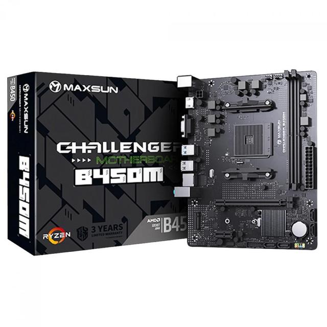 Placa Mãe MAXSUN B450M MS-Challenger, Chipset B450, AMD AM4, mATX, DDR4, Preta
