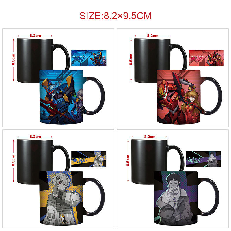 Neon Genesis Evangelion EVA xícara de chá simples criativo sem tampa caneca que muda de cor cerâmica resposta térmica xí