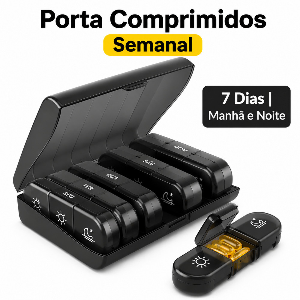 Porta Comprimido Caixa Organizadora Remédio Semanal Triplo