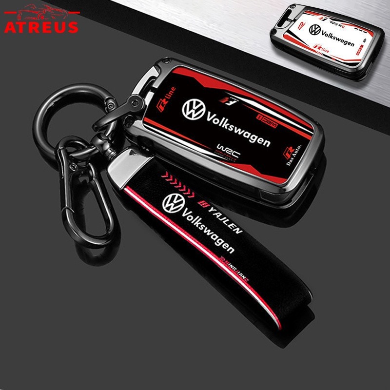 Capa para Chave de Carro Estilo Racing Volkswagen com Chaveiro para Volkswagen Golf Mk4 Mk7 MK3 Jetta Mk6 Up P TGO6