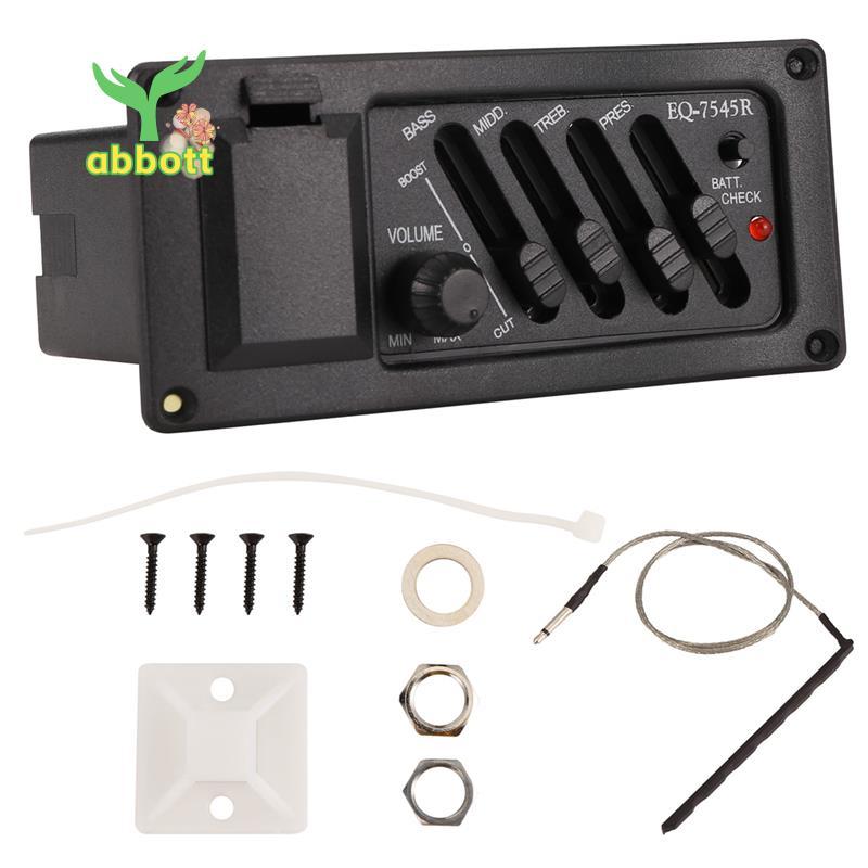 [Quick A] Kit Completo EQ Pré-Amplificador Mais Captador Para Guitarra Acústica 7545R-4 Bandas Controle De Colume , Forn