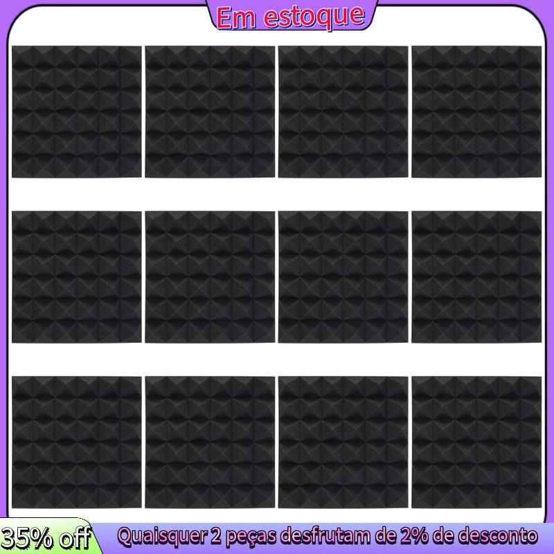 Painéis De Espuma À Prova De Som De 12 Pces , Acústicos Em Forma De Pirâmide De 2 Polegada x 12 Para Parede , Estúdio ,