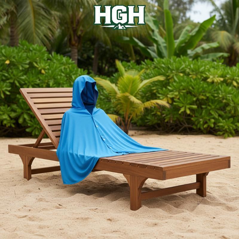[HGH] Cobertura De Poncho De Praia Gelada , Envoltório De Toalha Grande Com Capuz Super Absorvente E Seco Para Natação ,