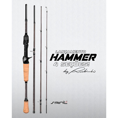 Vara Hammer 4 Partes 1.73m 7-17lb Carretilha Saint Preto