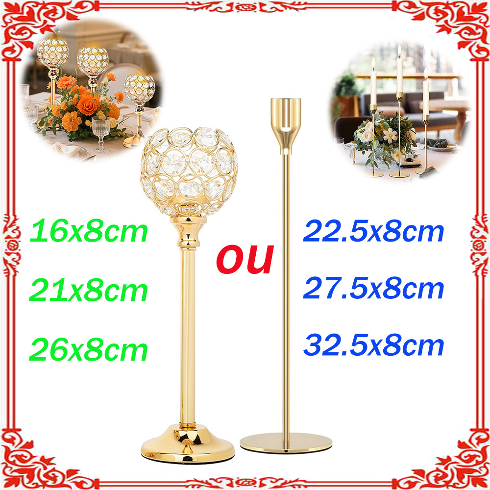 conjuntos de castiçais de metal, conjuntos de castiçais de cristal castiçais decorativos