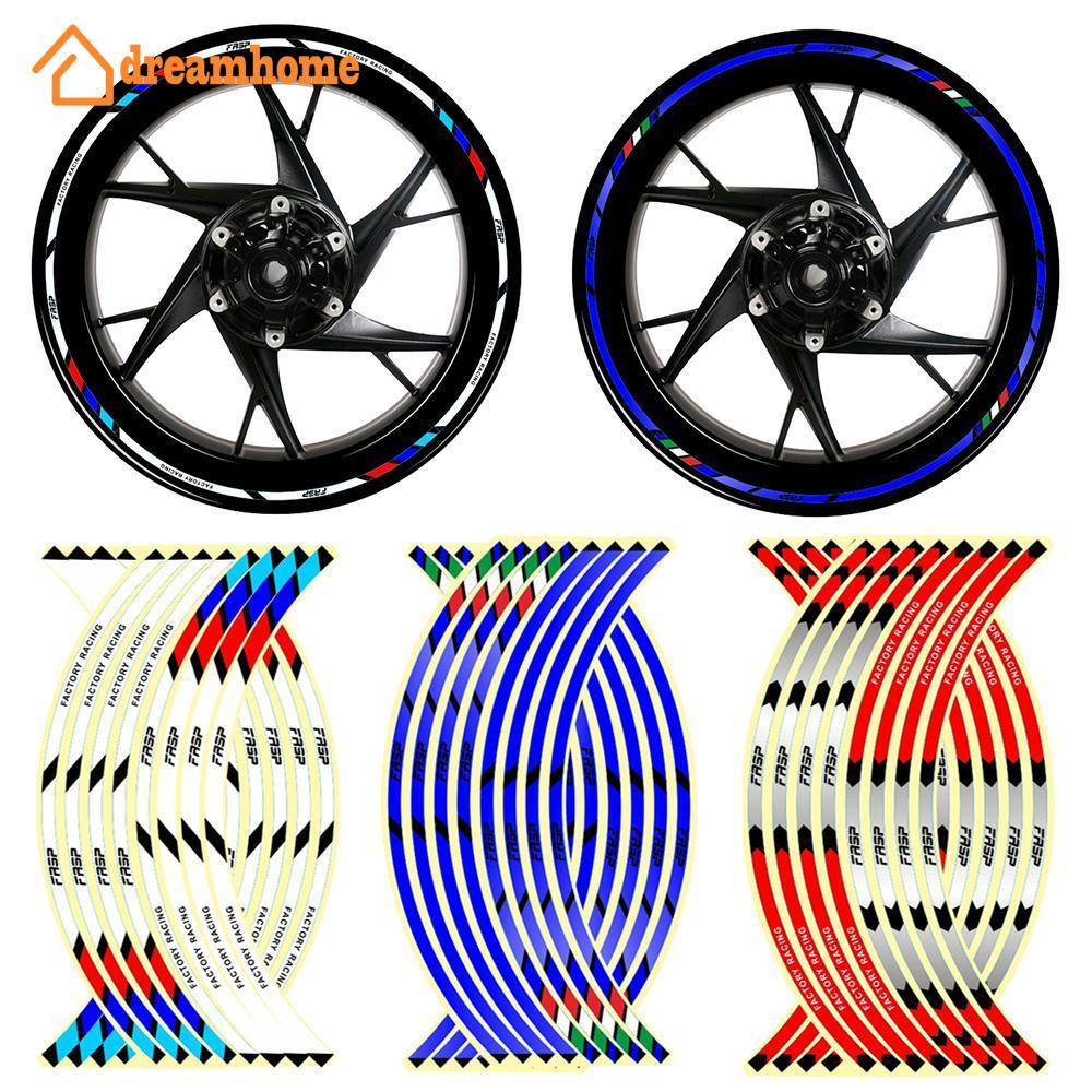 DREAMHOME 16 Pçs Adesivo De Roda De Motocicleta Fita Reflexiva Aro De Moto De Carro Acessório De 17 " 18 " M7W4