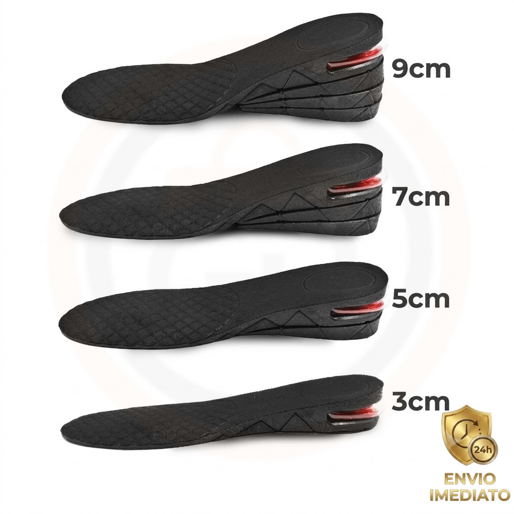 Palmilha Altura Eleva Até 9cm Conforto E Aumenta Altura Embalagem Discreta Air Max Mais Alto