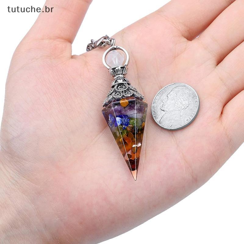 TU Natural 7 Chakra Cura Cristais Pêndulo Para Radiestesia Adivinhação Quartzo Pedra Pêndulos Antigo Reiki Pingente Jóia