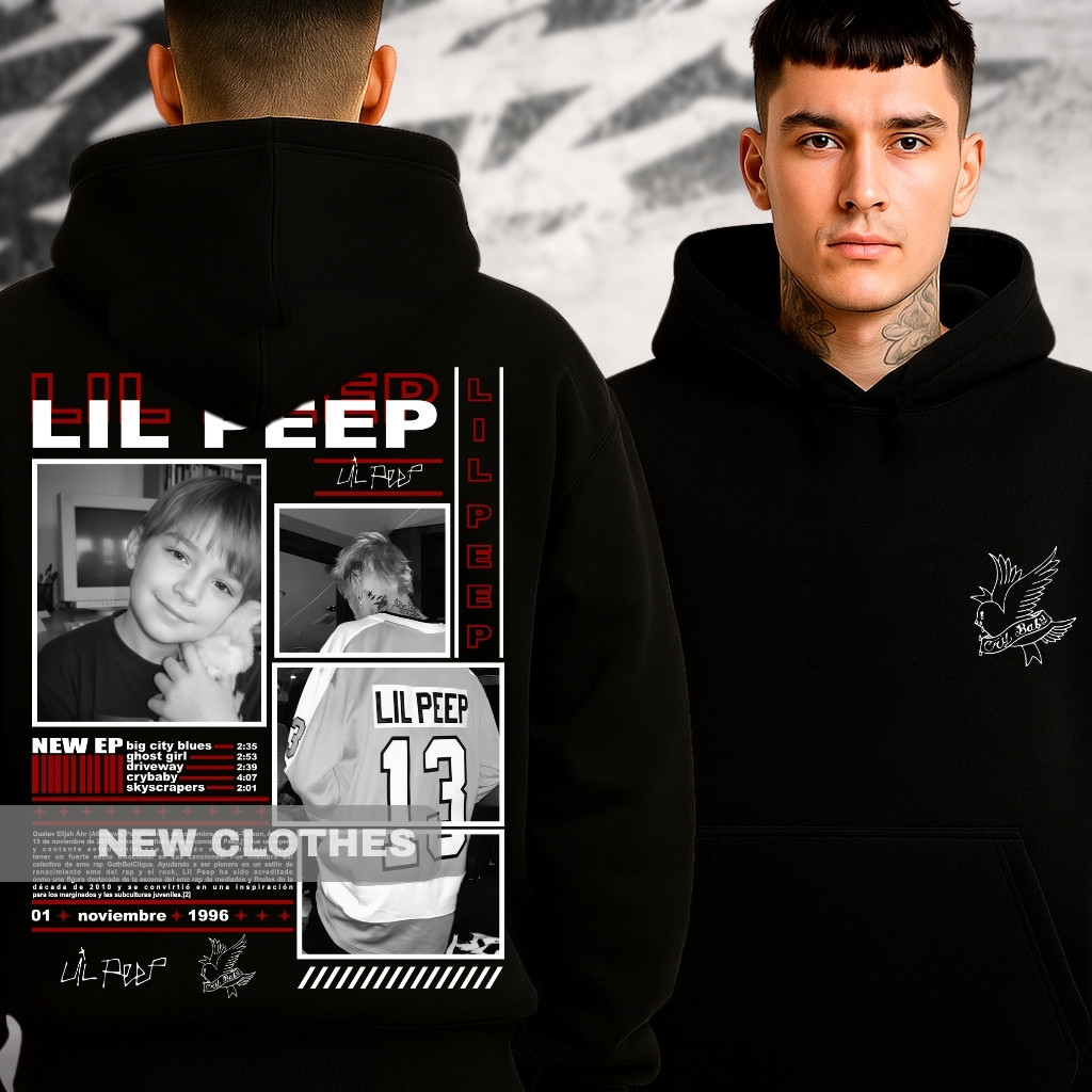 Moletom Canguru Lil Peep Cry Baby Hellboy Streetwear Rapper Trap Bad Tribute Blusa Frio Capuz Inverno