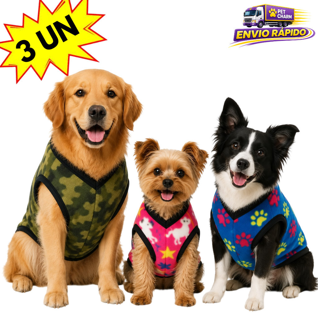 Kit 3 Roupinha N5 Para Cachorro Pequeno Médio Porte Roupa Pet Frio