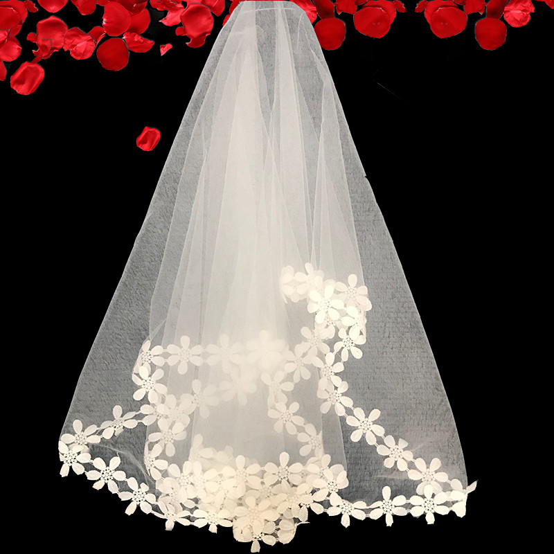 Véu de noiva branco simples véu foto adereços curto Mori cocar Super fada renda influenciador véu de casamento