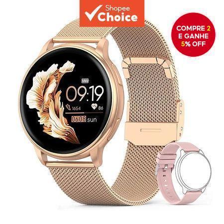 2026 Smartwatch com chamada Bluetooth, smartwatch feminino com mostrador personalizado de aço, relógio masculino