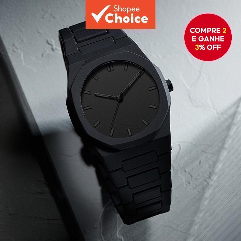Relógio Minimalista de Plástico para Homens, Moda Esportiva, Quartz, Pulso Masculino