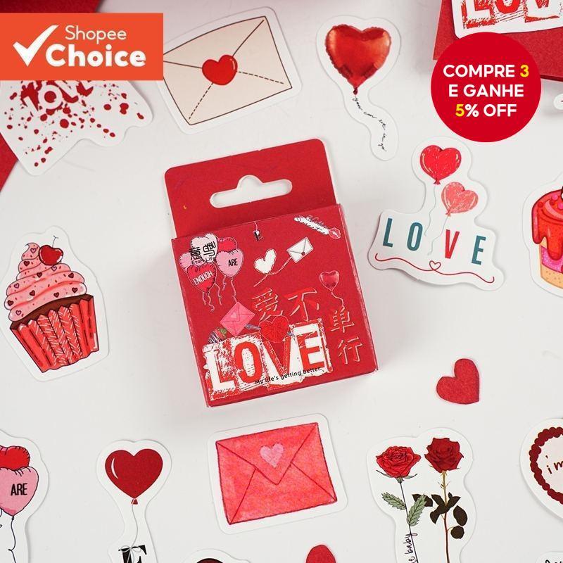 46 Peças Adesivos De Vedação De Presente De Dia Dos Namorados Fofos De PVC Multi Estilo Decoração De Scrapbook Faça Você