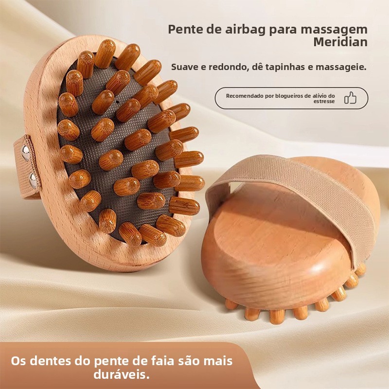 Escova de massagem para meridianos, escova corporal com almofada de ar, escova para desbloqueio de meridianos corporais