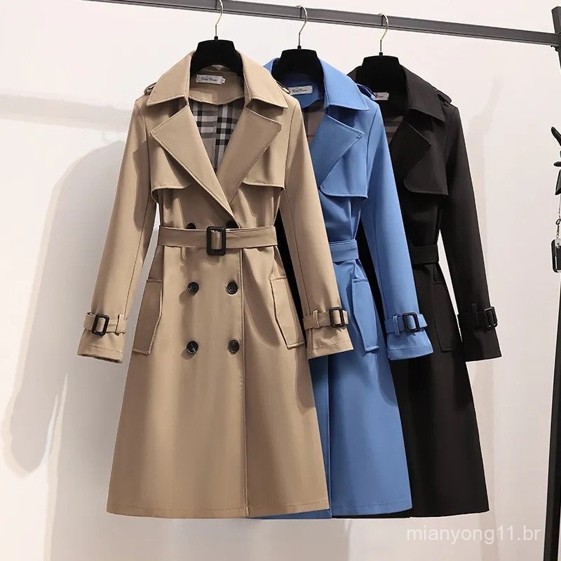 Casaco Elegante Com Botão Duplo Para Mulheres .