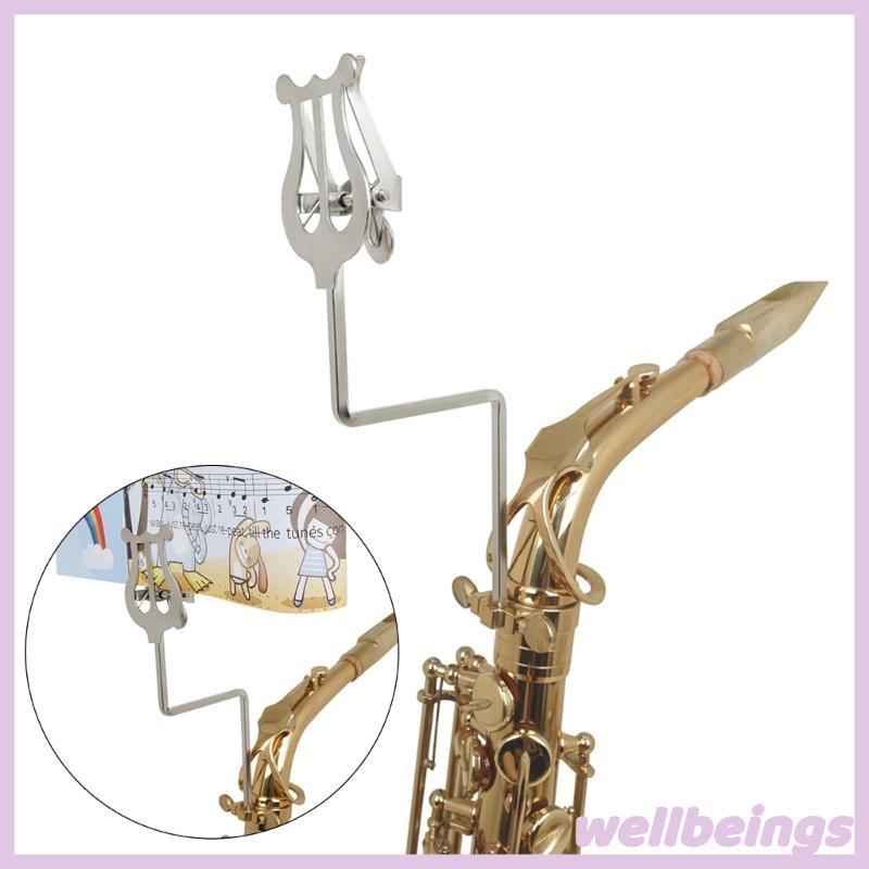 Bem Portátil Metal Sax Lira Folha Música Clipe Saxofone Marchas Braçadeira-On Suporte