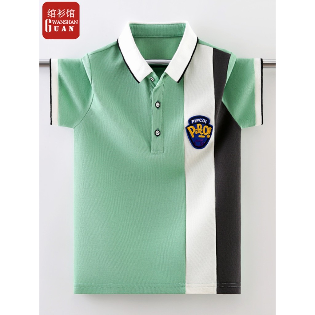 Meninos listrado camisa polo de manga curta camiseta 2026 novo estilo crianças frito rua grandes meninos verão camiseta 