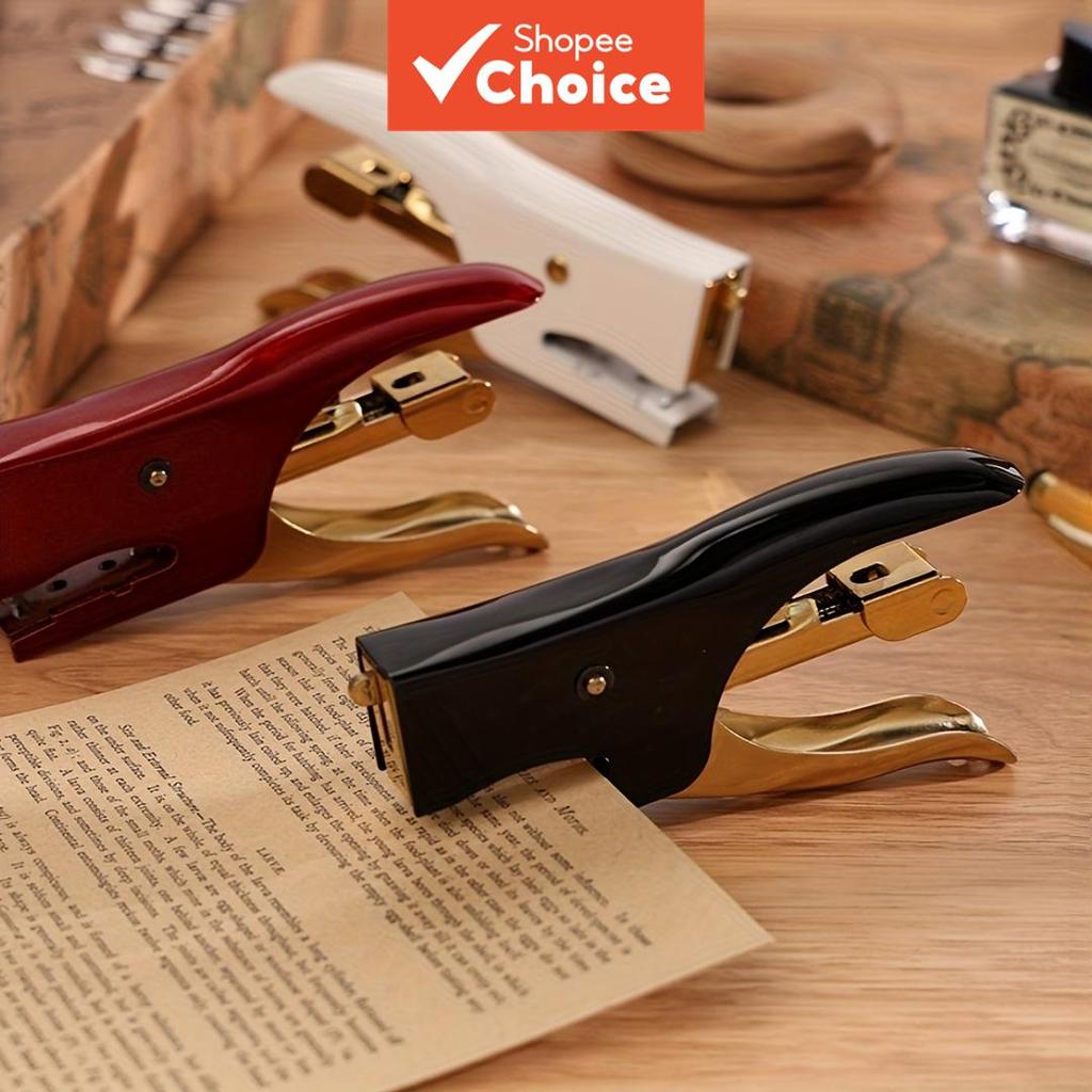 KW-triO 1 peça grampeador de metal portátil - Ferramenta de encadernação de papel de papelaria multifuncional portátil