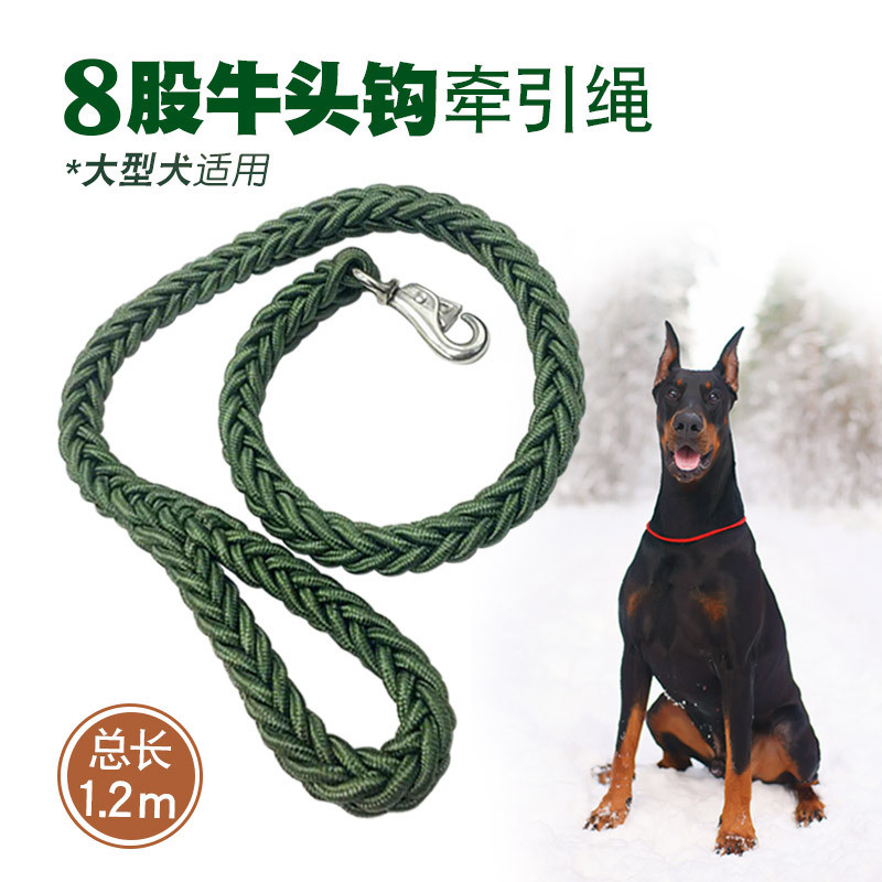 8 fios exército verde touro cabeça gancho trela do cão grande pastor alemão tibetano cão corrente grande cão trela
