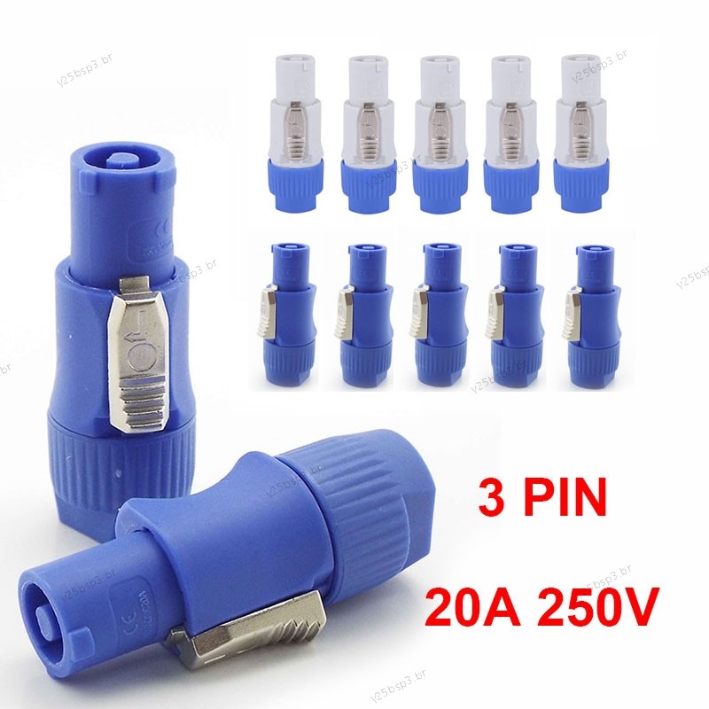 10 Pçs 3 Pinos AC Powercon Conector Macho Plug NAC3FCA NAC3FCB Cabo 20A 250V Adaptador De Tomada De Alimentação Para Luz