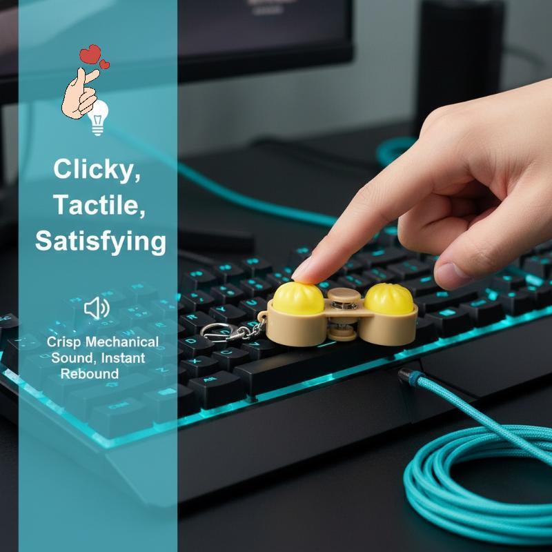 [PEBR] Chaveiro Clier Fidget Cozido No Vapor Com Luz Piscando Novidade Brinquedo De Alívio Do Estresse Para Decoração De