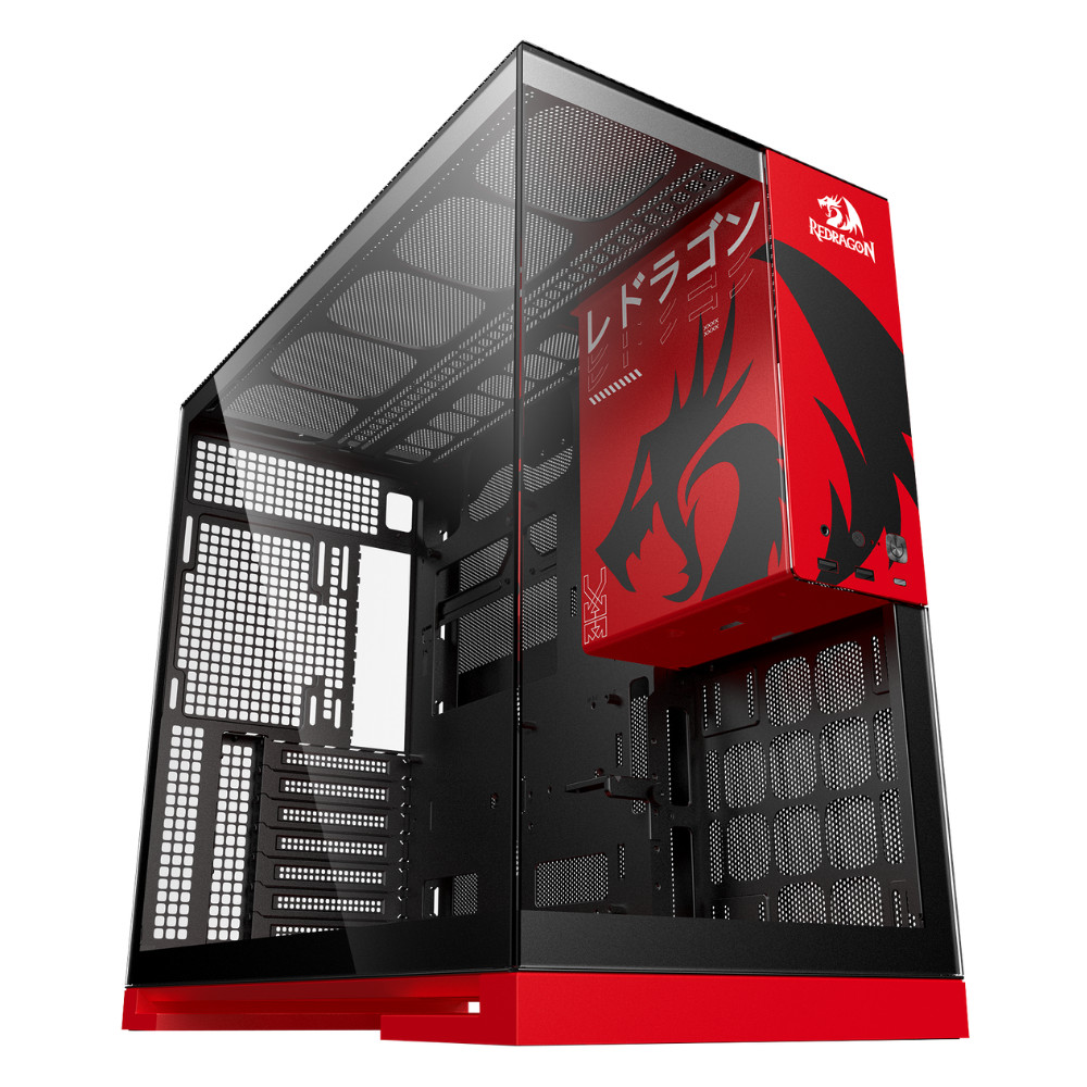 Gabinete Geometric Future Model 5 Redragon Spec S/Fan ATX Plataforma P/Action Figures - GEO-M5-RD
