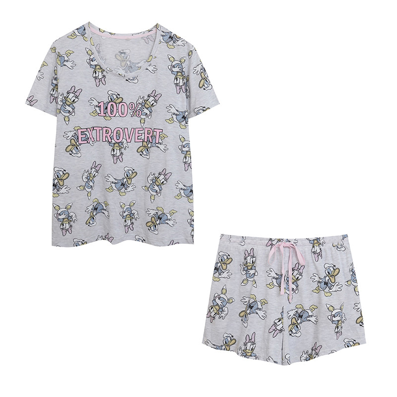 Comércio exterior bonito dos desenhos animados Anime impresso manga curta em torno do pescoço respirável Homewear terno 