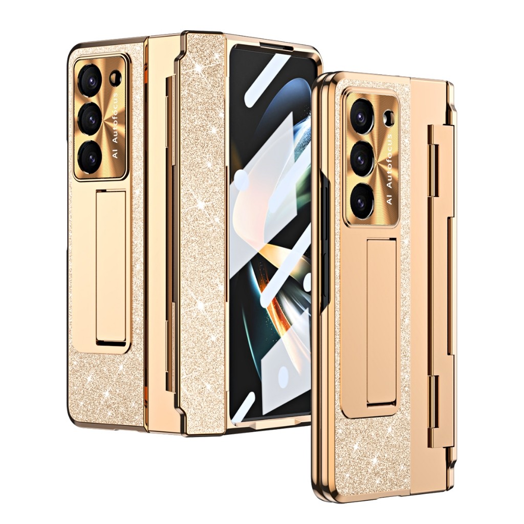 Capa para Samsung Galaxy Z Fold 7 Fold 6 Fold 5 Fold 4 Fold 3 com Película de Vidro para Proteção da Dobradiça da Tela