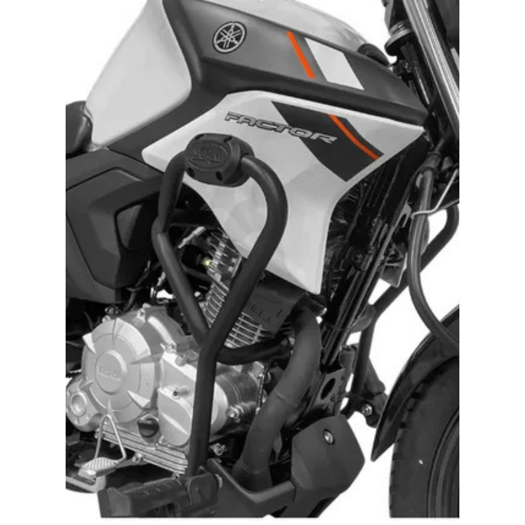 Protetor de Motor e Carenagem Scam Yamaha Factor 150 / Fazer 150 Scam Aço Carbono Preto Fosco com pedaleiras