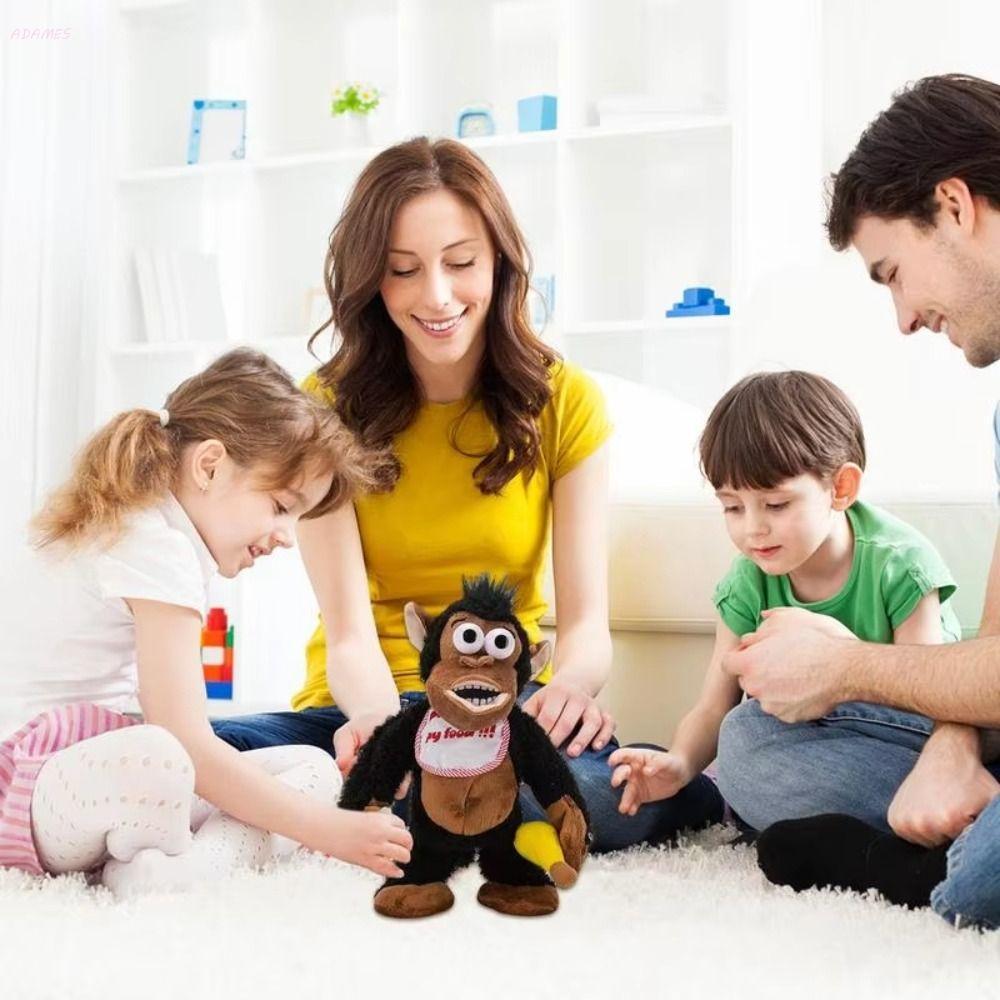 Brinquedo De Macaco Em Movimento Elétrico ADAMES , Brinquedos De Pelúcia De Coleção De Banana Comendo , Gorila Chorando