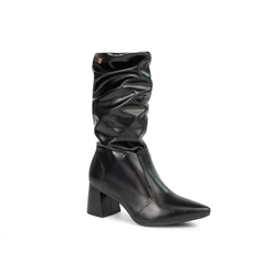 Bota Feminina Bico Fino Salto Grosso Cano Médio Moda Dakota Original
