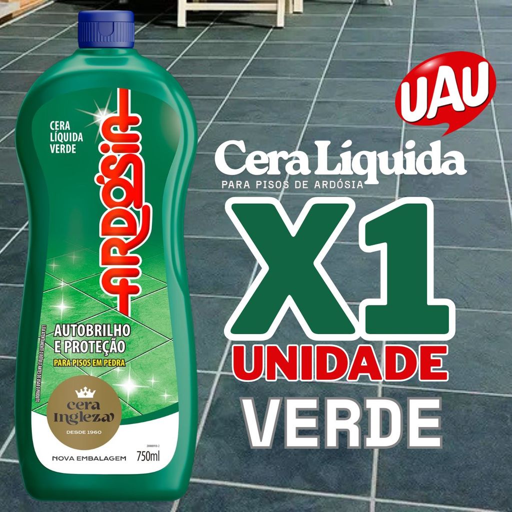 Detalhes do Cera Líquida Ardósia Ingleza Verde 750ml Realce Máximo Piso