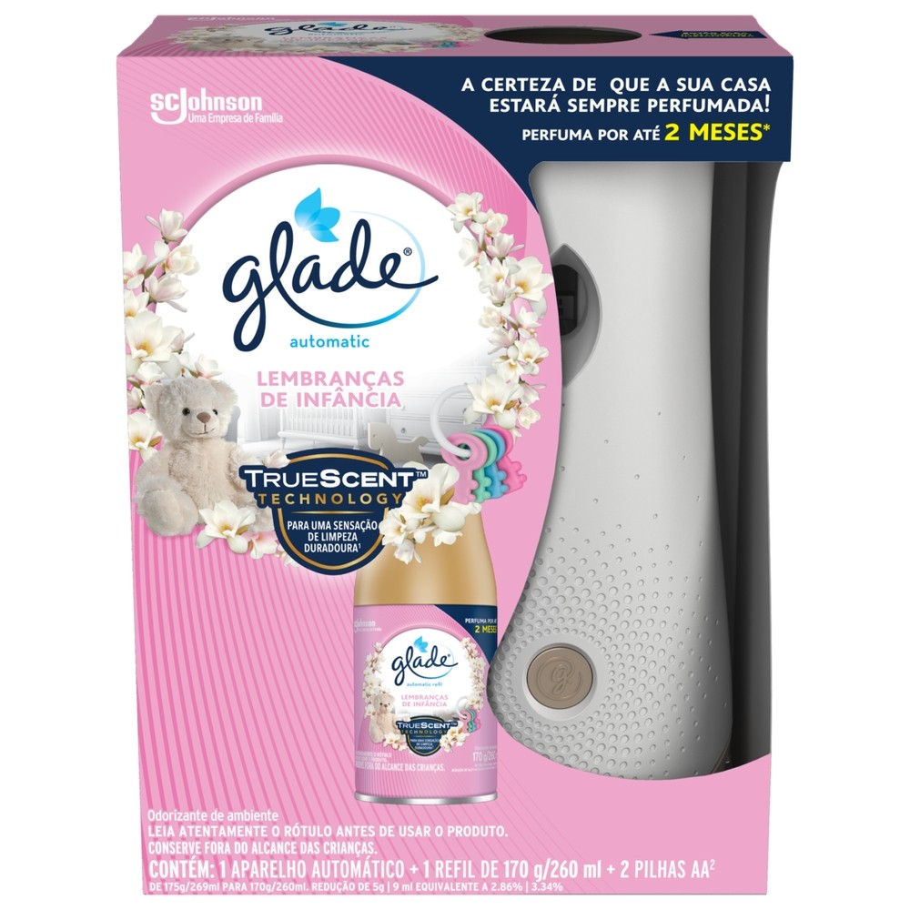 Desodorizador Glade Automatic Spray Aparelho + Refil Lembranças de Infância 260ml