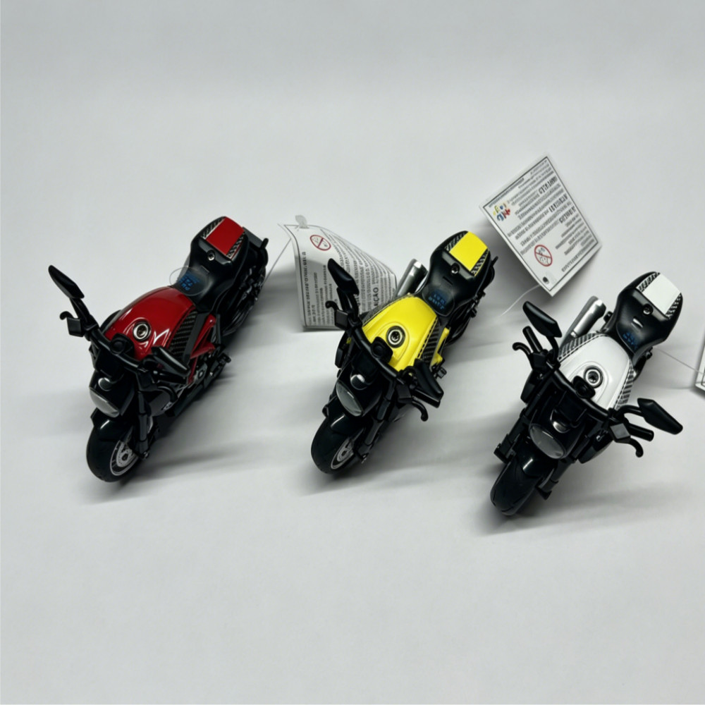 Mini Moto Brinquedo Estilo Ducati Diavel com Funcionalidade Pull Back