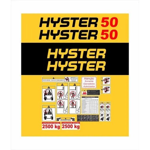 Kit Etiquetas Adesivo Empilhadeira Hyster 155 Fortis Cor Padrão