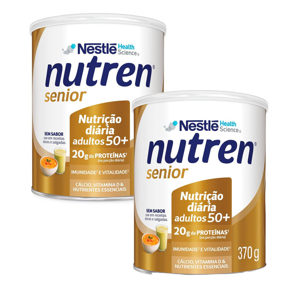 Kit 2 Nutren Senior Suplemento Alimentar Sem Sabor 370g