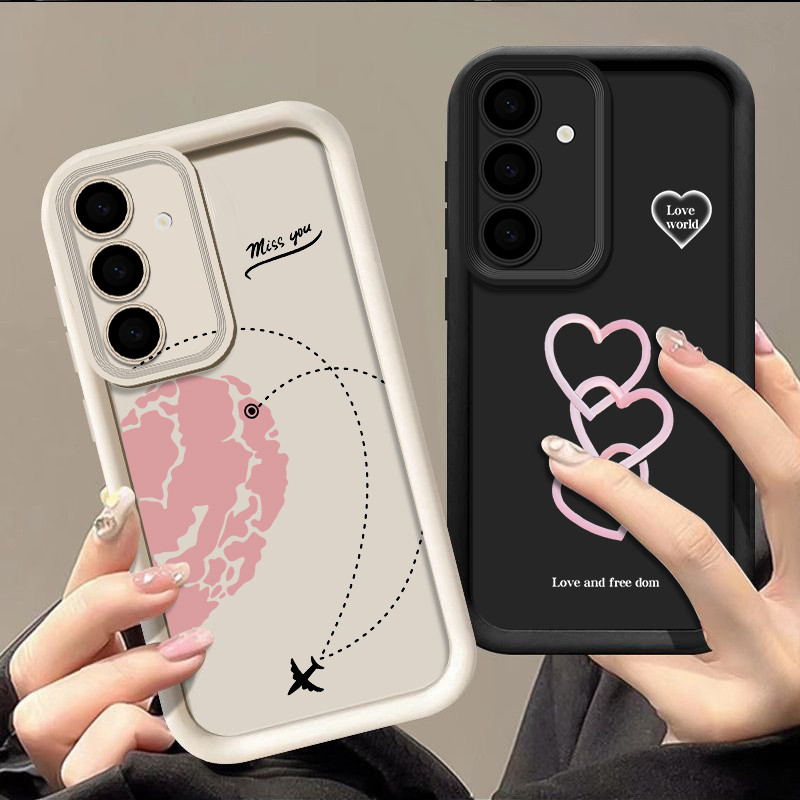 Capa De Silicone Macio TPU Para Samsung Galaxy A57 A55 A56 A54 A53 A37 A36 A35 A34 A26 A25 A17 A16 A15 A14 4G 5G Coração