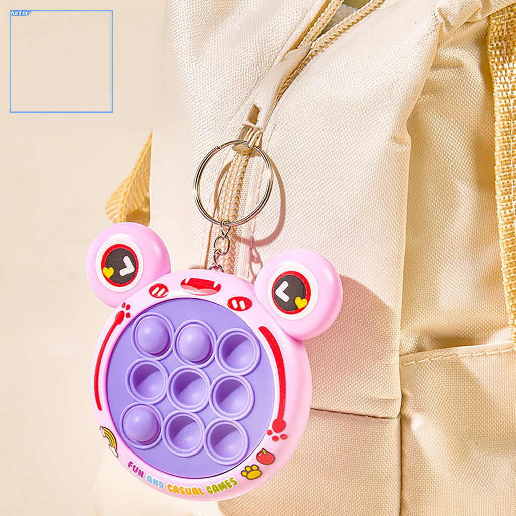 [Yuxihon] Mini Push Bubble Game Console Alívio Do Estresse Bolha Popping Máquina De Jogo Chaveiro Silicone Squeeze Senso