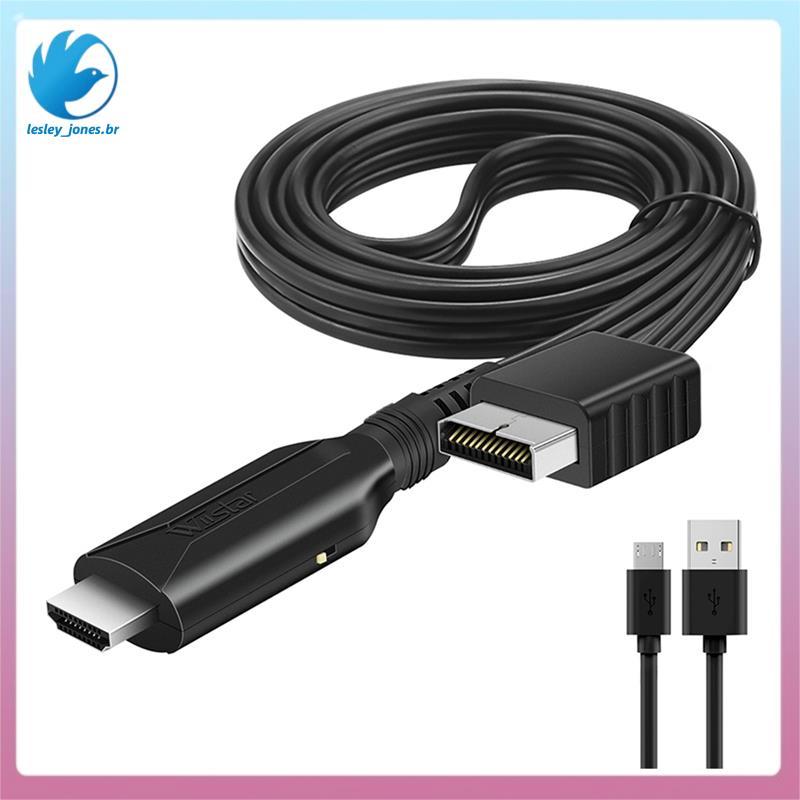 [lesley_jones.br] Para-Adaptador Conversor De Áudio E Vídeo Compatível Com Suporte PS 1/2 HDTV PC De Cabo Full HD