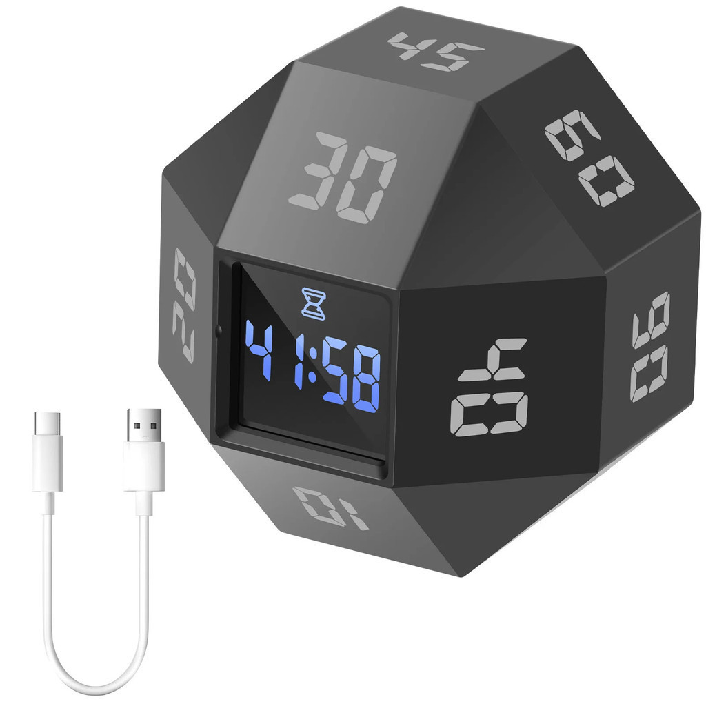 Gerenciamento De Tempo Infantil/Temporizador De Cubo De Produtividade/sensor De Gravidade/display led/4 Tempos Predefini