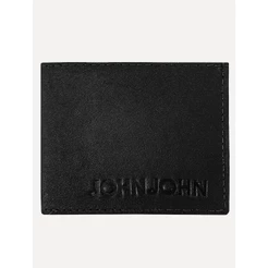 Carteira John John Masculina Couro Basic Down Logo Original Preta