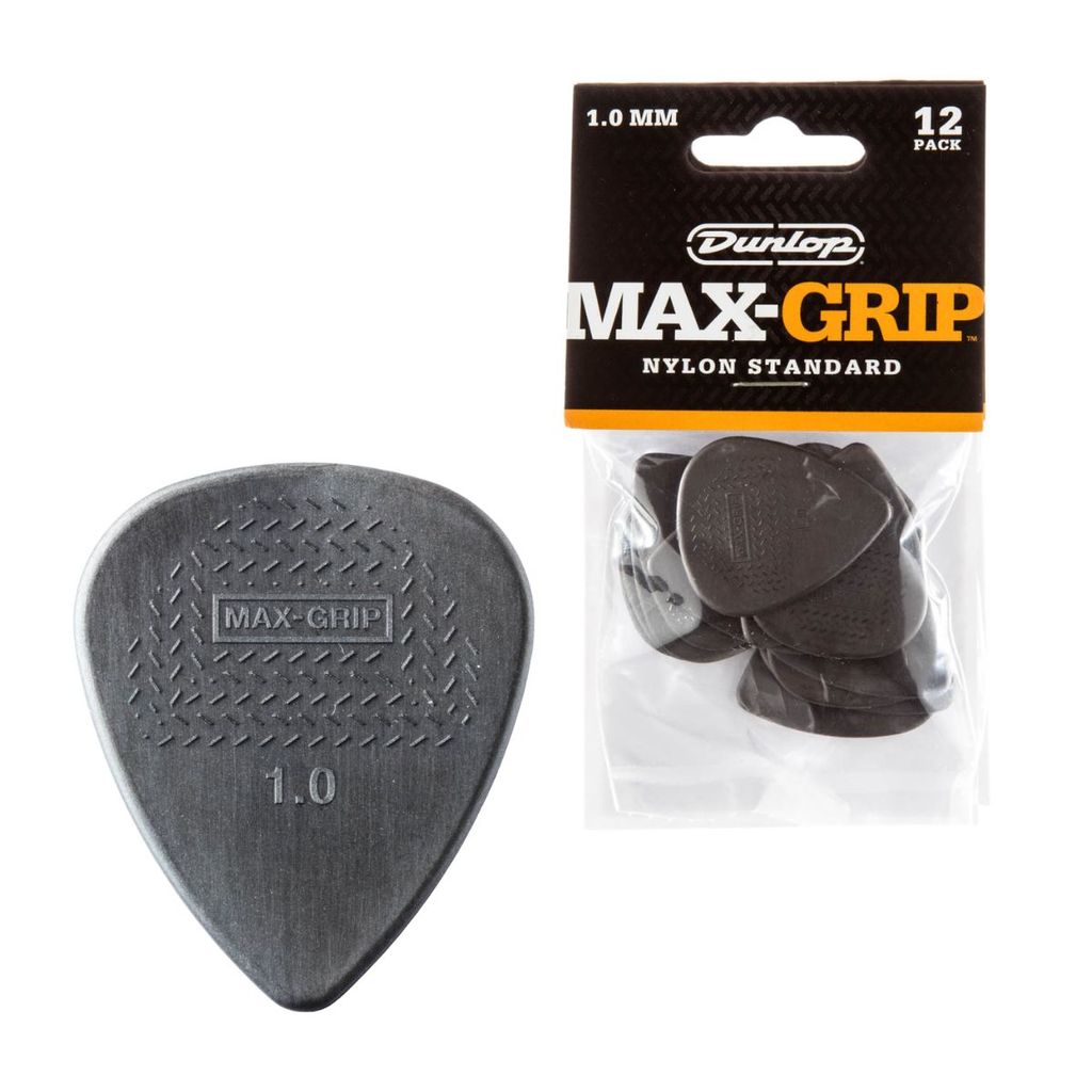 PACK 12 PALHETAS MAXGRIP NYLON 1MM CINZA 449P.1.0 DUNLOP