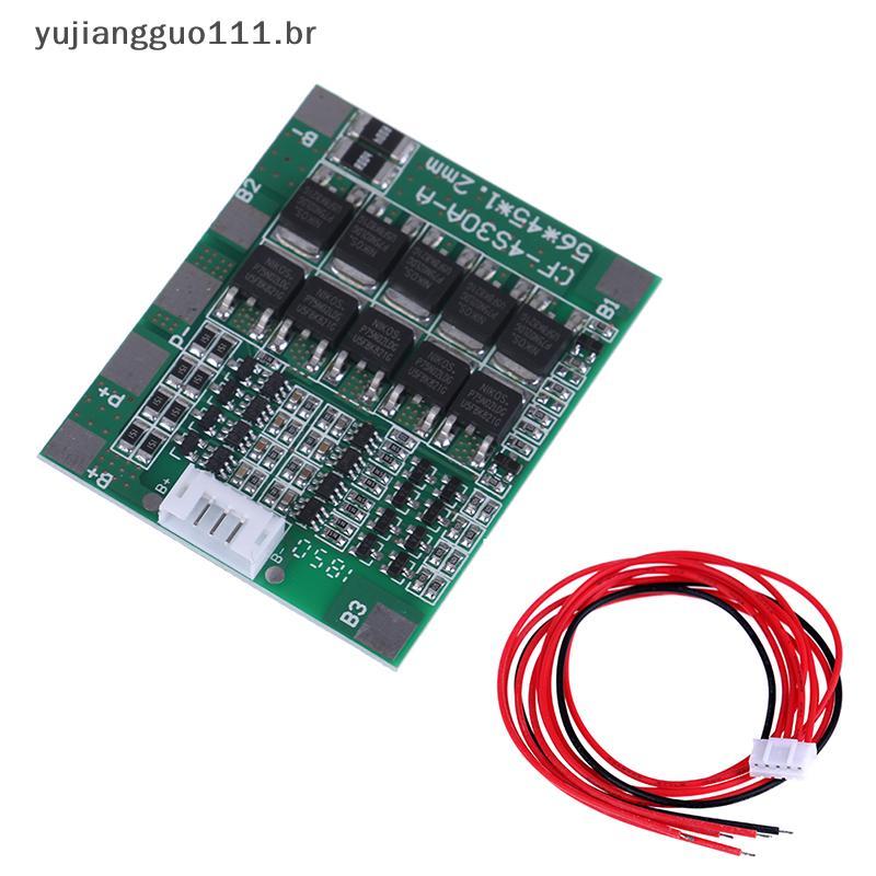 # Novo 4S 14.8v 30a bms pcb Placa De Proteção 18650 Equilíbrio De Célula De Bateria De Íon-Lítio .