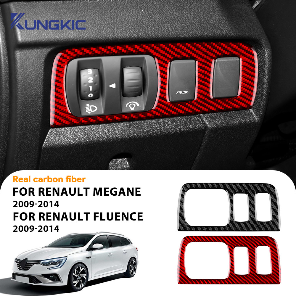 Para Renault Megane Fluence 2009-2014 Fibra De Carbono Quadro Ajuste Do Farol Carro Decoração Adesivo Acessórios Interio
