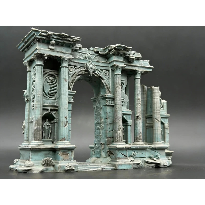Diorama Em Miniatura Impresso 3D Do Modelo De Portão De Atlantis Templo Afundado , Decorações De Cena De Base De Ruínas